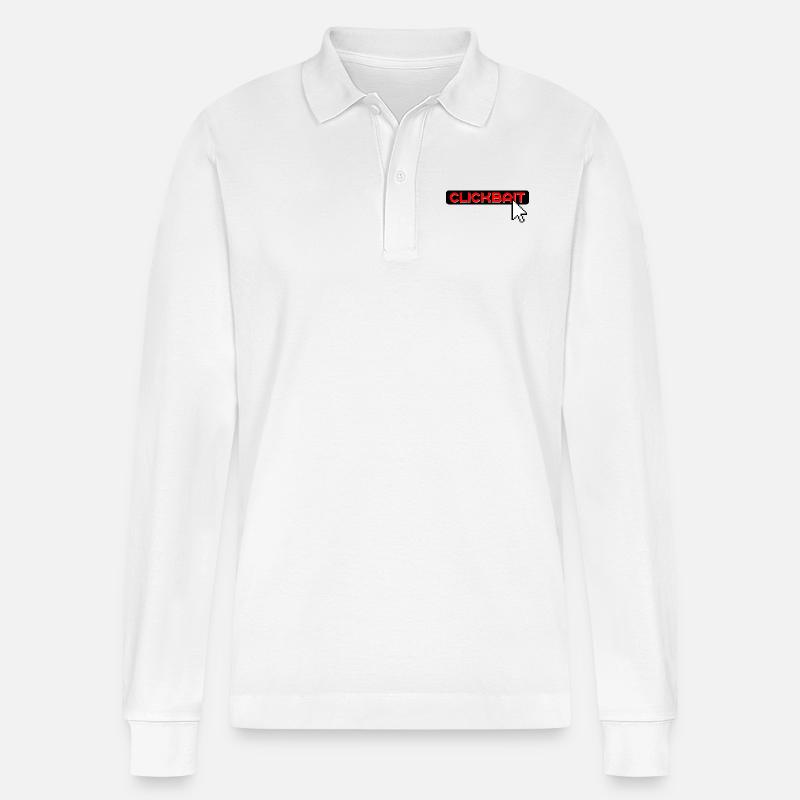 internet clickbat - Stanley/Stella Unisex Bio-Langarm-Poloshirt Prepster - Weiß