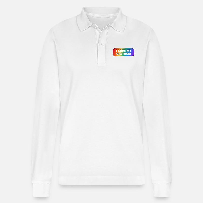 Ich liebe meine schwule Mutter - Stanley/Stella Unisex Bio-Langarm-Poloshirt Prepster - Weiß