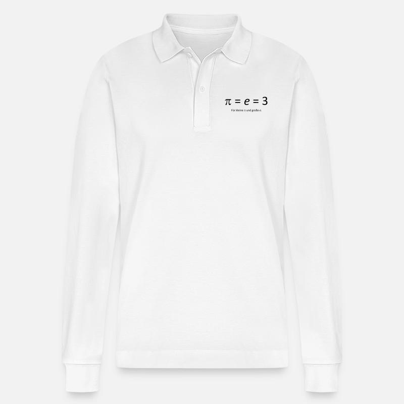 Pi = e = 3 - Stanley/Stella Unisex Bio-Langarm-Poloshirt Prepster - Weiß