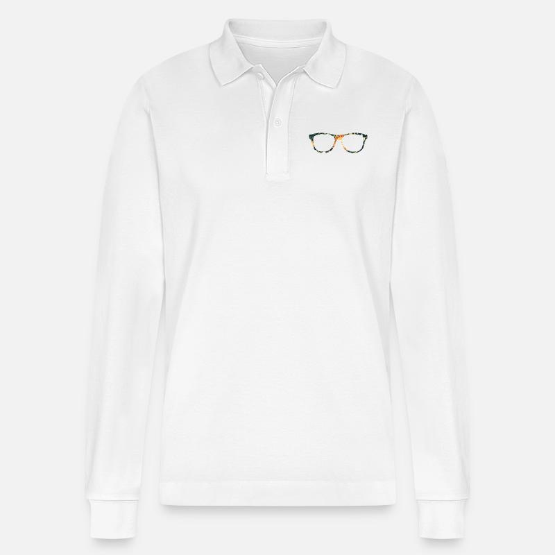 Brille - Stanley/Stella Unisex Bio-Langarm-Poloshirt Prepster - Weiß