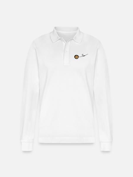(haken_mit_boilie_2c) - Stanley/Stella Unisex Bio-Langarm-Poloshirt Prepster - Weiß