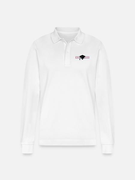 scholar hat / Gelehrtenhut (3c) - Stanley/Stella Organic Unisex Long-Sleeved Polo Shirt Prepster - white