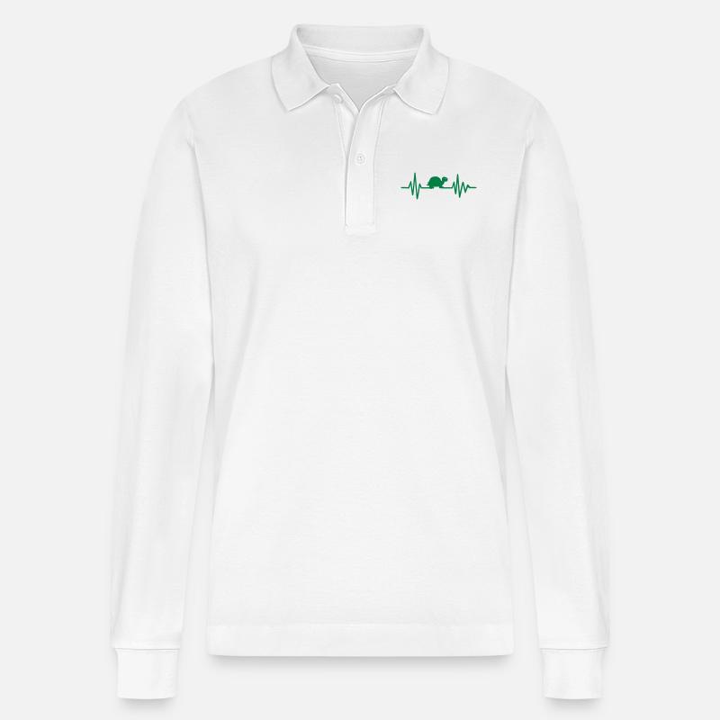 Schildkröte - Stanley/Stella Unisex Bio-Langarm-Poloshirt Prepster - Weiß