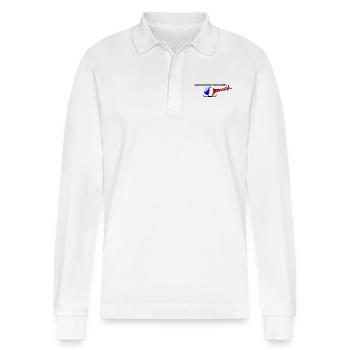 Hélicoptère France Flag Enfants - Polo à manches longues bio PREPSTER Stanley/Stella Unisexe - blanc - Devant - Anna (173cm) & Nico (186cm)