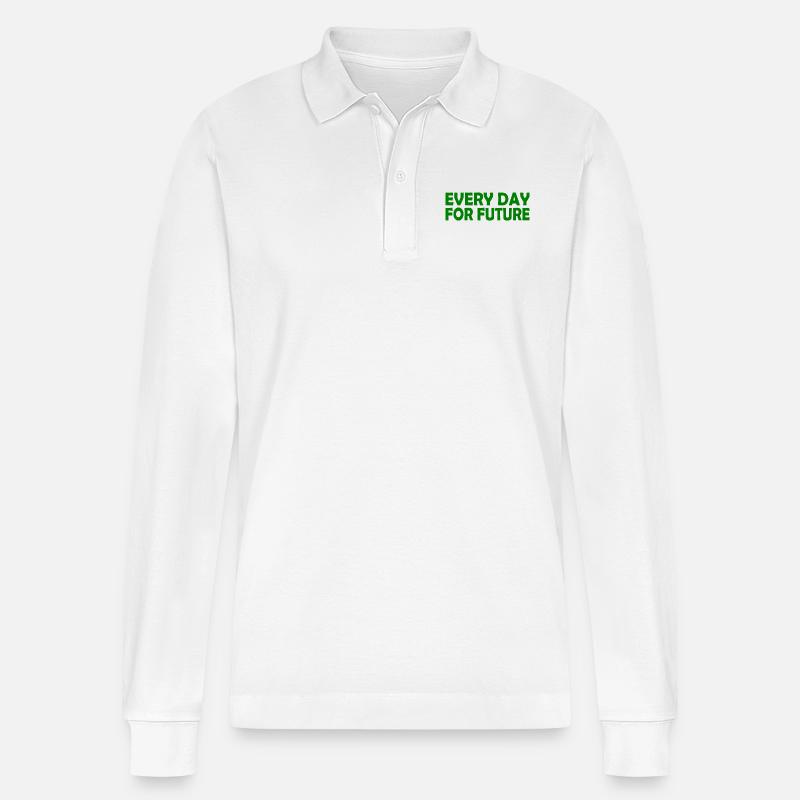 Every day for future - Stanley/Stella Unisex Bio-Langarm-Poloshirt Prepster - Weiß