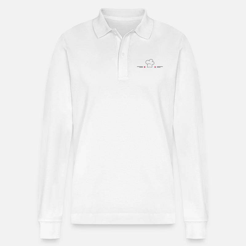 Toque de chef avec étoiles - Polo à manches longues bio PREPSTER Stanley/Stella Unisexe - blanc