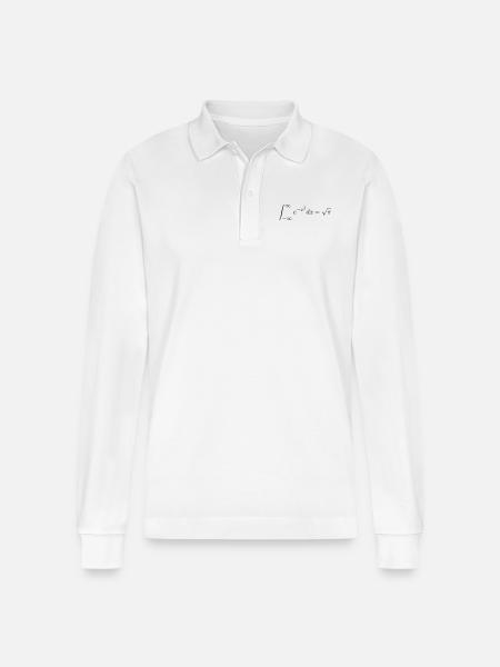 Gaussian Integral Gift Idea - Stanley/Stella Organic Unisex Long-Sleeved Polo Shirt Prepster - white
