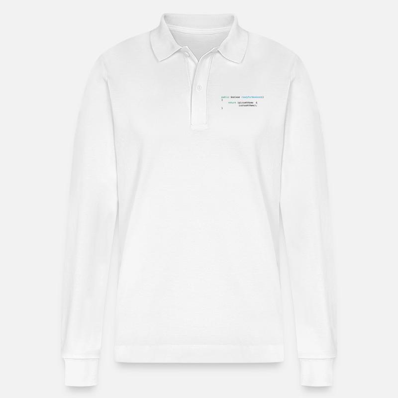 JAVA CODE - READY FOR WEEKEND - Stanley/Stella Unisex Bio-Langarm-Poloshirt Prepster - Weiß