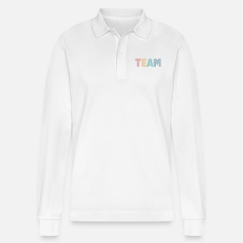 Team - Stanley/Stella Unisex Bio-Langarm-Poloshirt Prepster - Weiß
