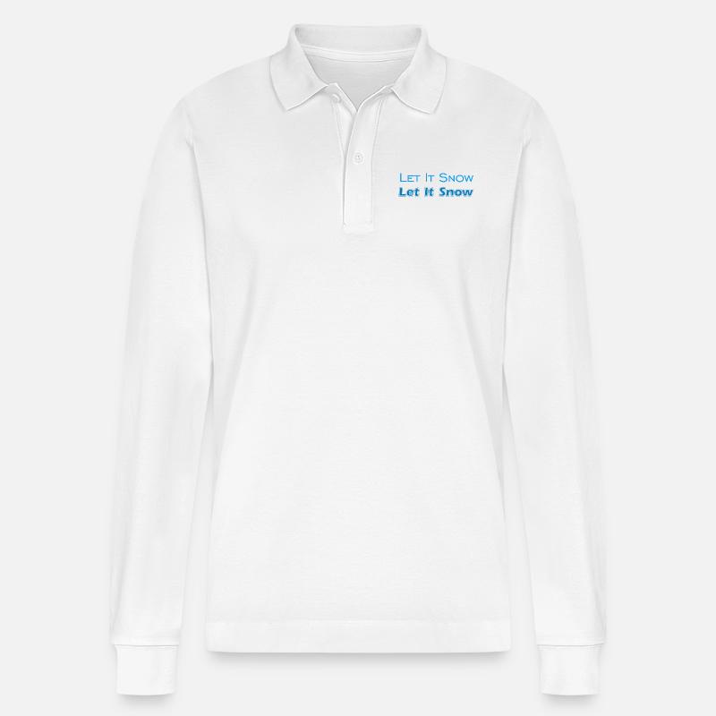 Let It Snow - Stanley/Stella Unisex Bio-Langarm-Poloshirt Prepster - Weiß