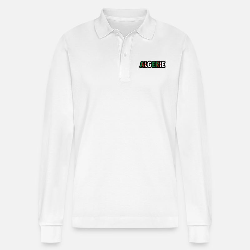 algeria - Stanley/Stella Unisex Bio-Langarm-Poloshirt Prepster - Weiß