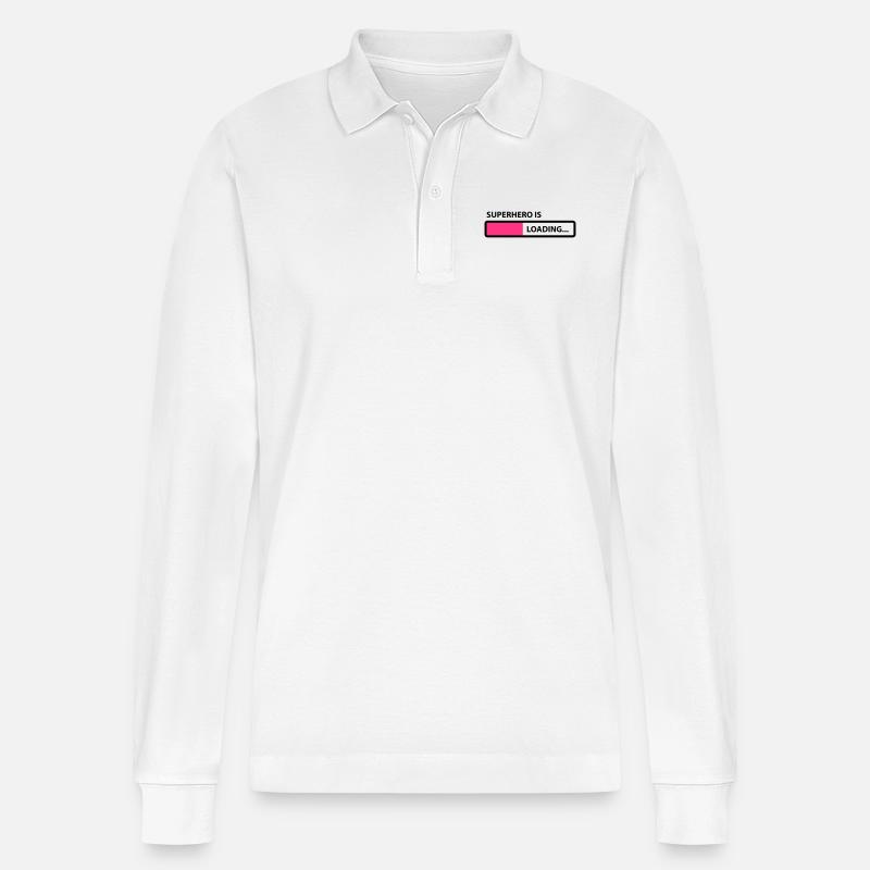 superhero is loading - Stanley/Stella Unisex Bio-Langarm-Poloshirt Prepster - Weiß