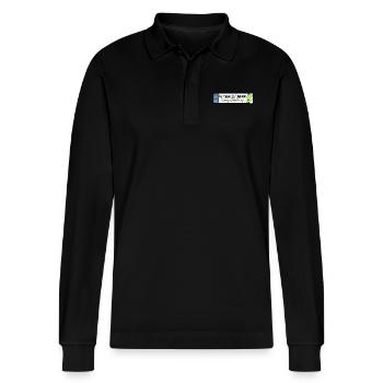 LIMERICK, IRELAND: licence plate tag style decal - Stanley/Stella Organic Unisex Long-Sleeved Polo Shirt Prepster - black - Front - Anna (173cm) & Nico (186cm)