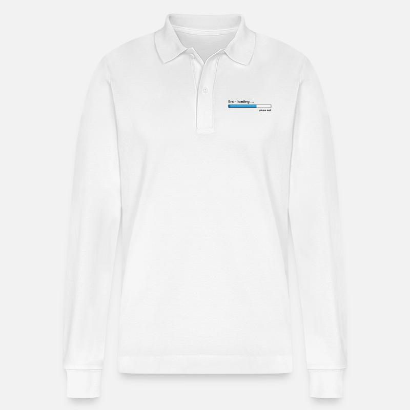 Brain loading please wait - Stanley/Stella Unisex Bio-Langarm-Poloshirt Prepster - Weiß