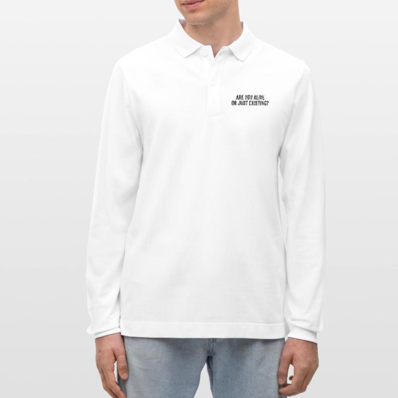 Lebst du oder existierst du nur? Stanley/Stella Unisex Bio-Langarm-Poloshirt Prepster