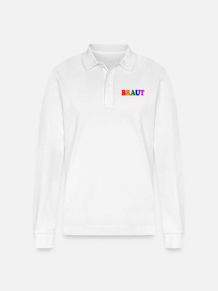 Braut - Stanley/Stella Unisex Bio-Langarm-Poloshirt Prepster - Weiß
