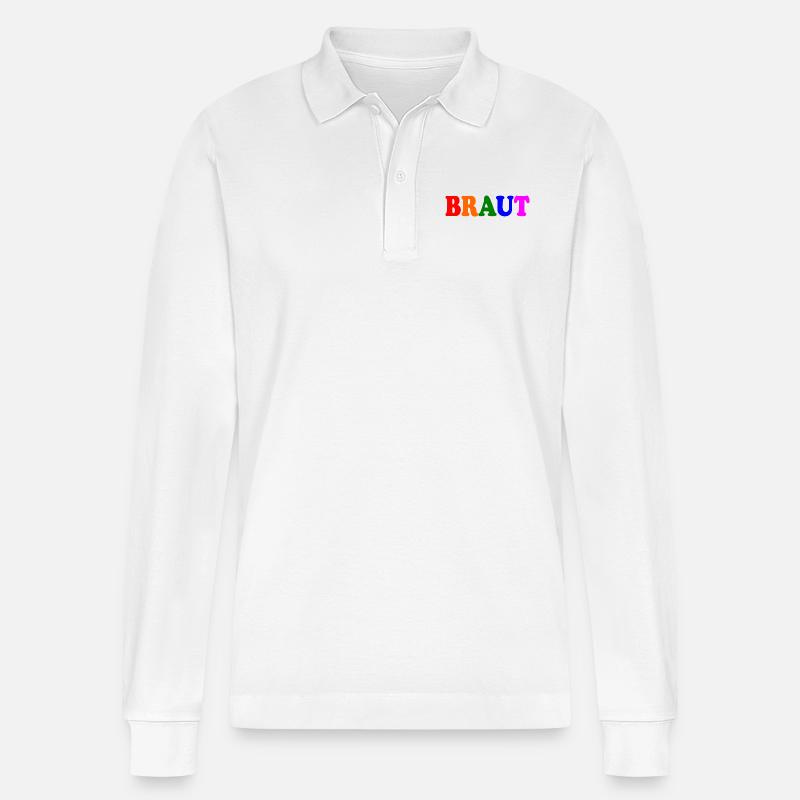 Braut - Stanley/Stella Unisex Bio-Langarm-Poloshirt Prepster - Weiß
