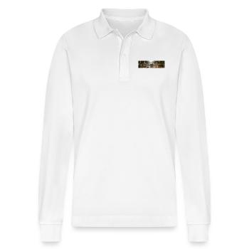 apocalypse world after mankind giant cockroach - Stanley/Stella Organic Unisex Long-Sleeved Polo Shirt Prepster - white - Front - Anna (173cm) & Nico (186cm)