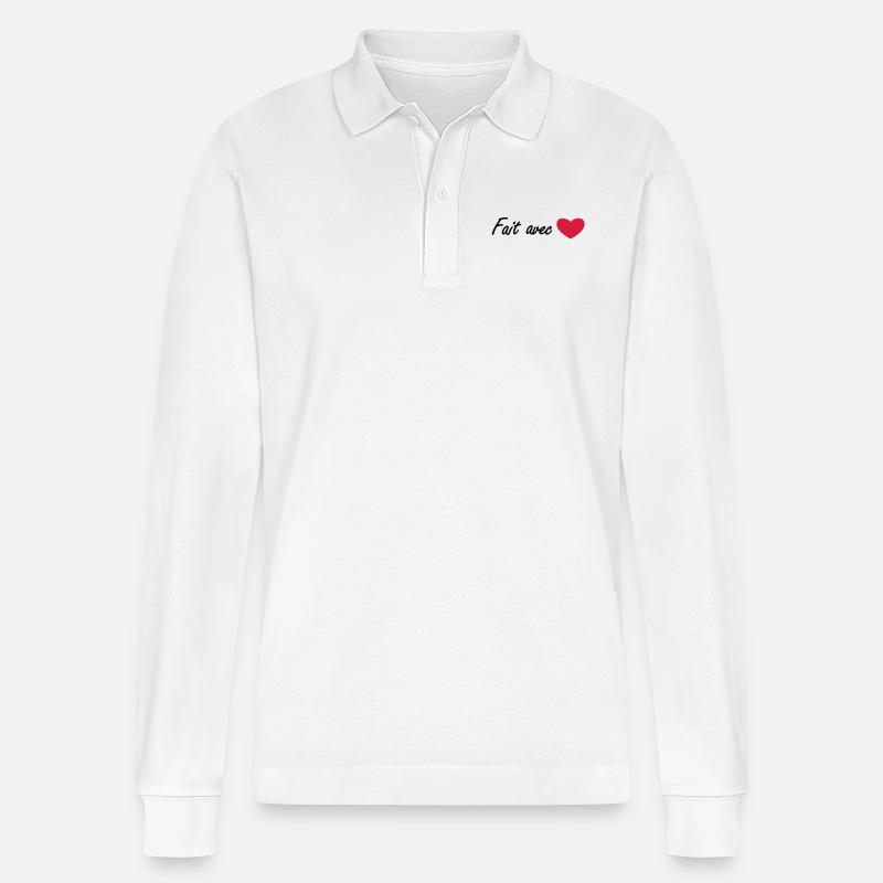 mit liebe gemacht - Stanley/Stella Unisex Bio-Langarm-Poloshirt Prepster - Weiß