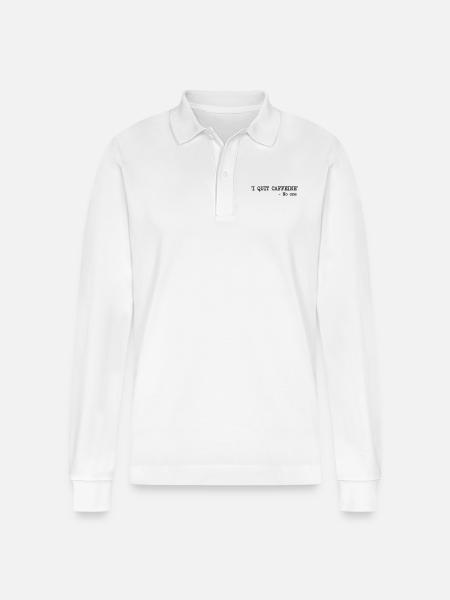 I Quit Caffeine - No One - Stanley/Stella Organic Unisex Long-Sleeved Polo Shirt Prepster - white