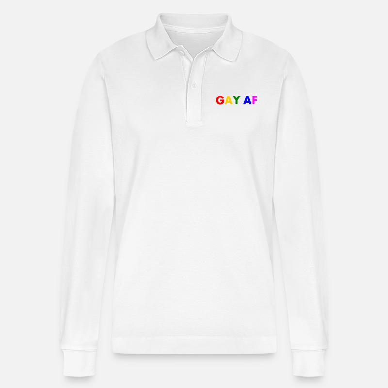 Gay af - Stanley/Stella Unisex Bio-Langarm-Poloshirt Prepster - Weiß