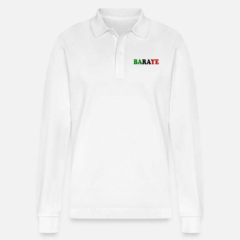 Baraye - Stanley/Stella Organic Unisex Long-Sleeved Polo Shirt Prepster - white