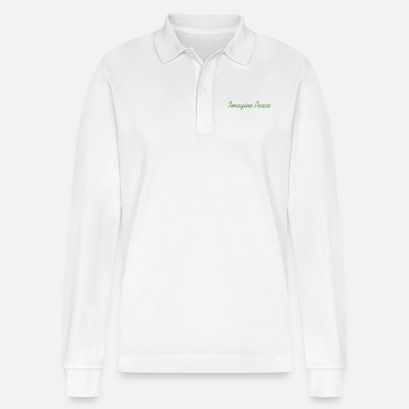 Stell dir Frieden vor - Stanley/Stella Unisex Bio-Langarm-Poloshirt Prepster - Weiß