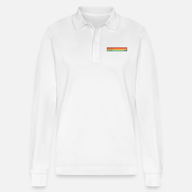 ridm crystalized stripes - Stanley/Stella Unisex Bio-Langarm-Poloshirt Prepster - Weiß