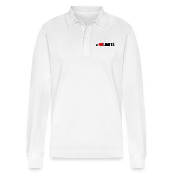 No limits - Stanley/Stella Organic Unisex Long-Sleeved Polo Shirt Prepster - white - Front - Anna (173cm) & Nico (186cm)