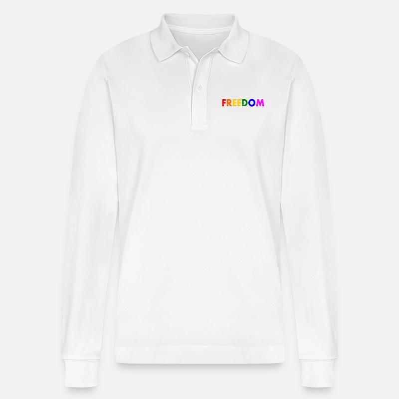 Freiheit - Stanley/Stella Unisex Bio-Langarm-Poloshirt Prepster - Weiß