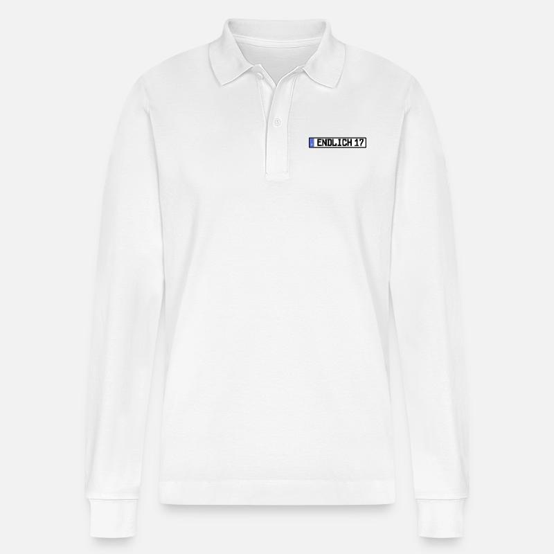 endlich 17 - Stanley/Stella Unisex Bio-Langarm-Poloshirt Prepster - Weiß