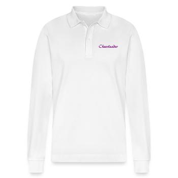 cheerleader - Stanley/Stella Organic Unisex Long-Sleeved Polo Shirt Prepster - white - Front - Anna (173cm) & Nico (186cm)