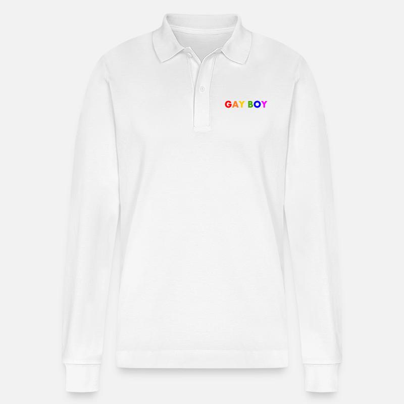 Gay boy - Stanley/Stella Unisex Bio-Langarm-Poloshirt Prepster - Weiß