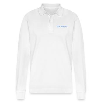 OMA. MUTTERTAG. ALLES GUTE ZUM OMA-TAG. ICH LIEBE DICH - Stanley/Stella Unisex Bio-Langarm-Poloshirt Prepster - Weiß - Vorne - Anna (173cm) & Nico (186cm)