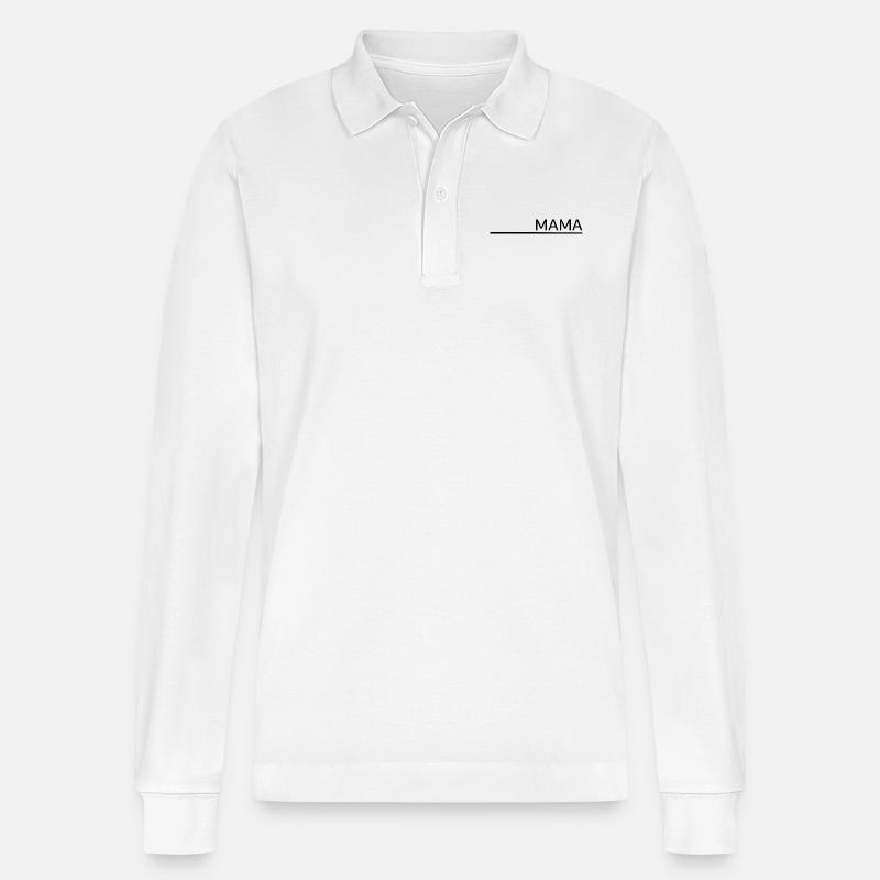 Mama - Stanley/Stella Unisex Bio-Langarm-Poloshirt Prepster - Weiß