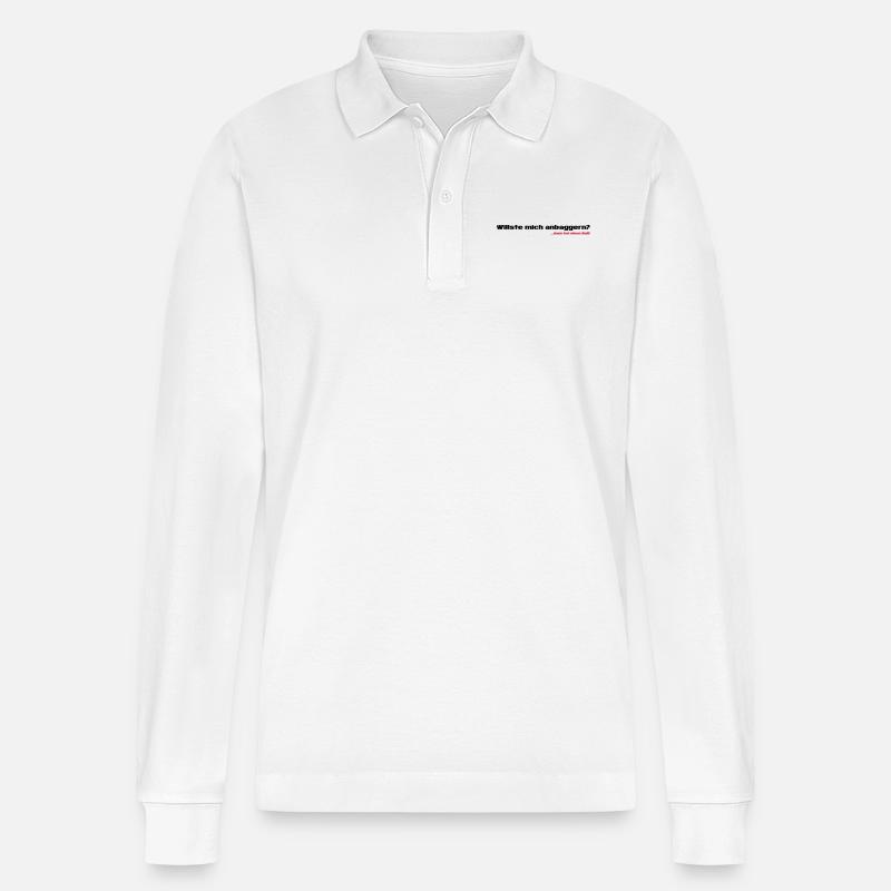 Anbaggern - Stanley/Stella Unisex Bio-Langarm-Poloshirt Prepster - Weiß