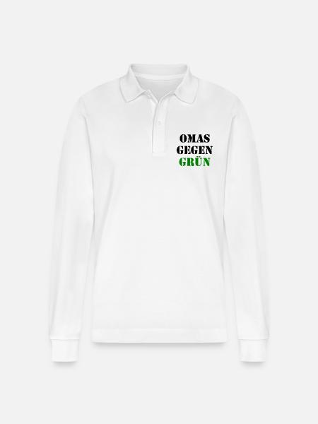 Omas gegen grün - Stanley/Stella Unisex Bio-Langarm-Poloshirt Prepster - Weiß