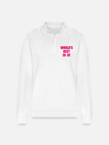 worlds best ex gf - Stanley/Stella Organic Unisex Long-Sleeved Polo Shirt Prepster - white