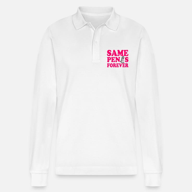 Same penis forever - Stanley/Stella Unisex Bio-Langarm-Poloshirt Prepster - Weiß