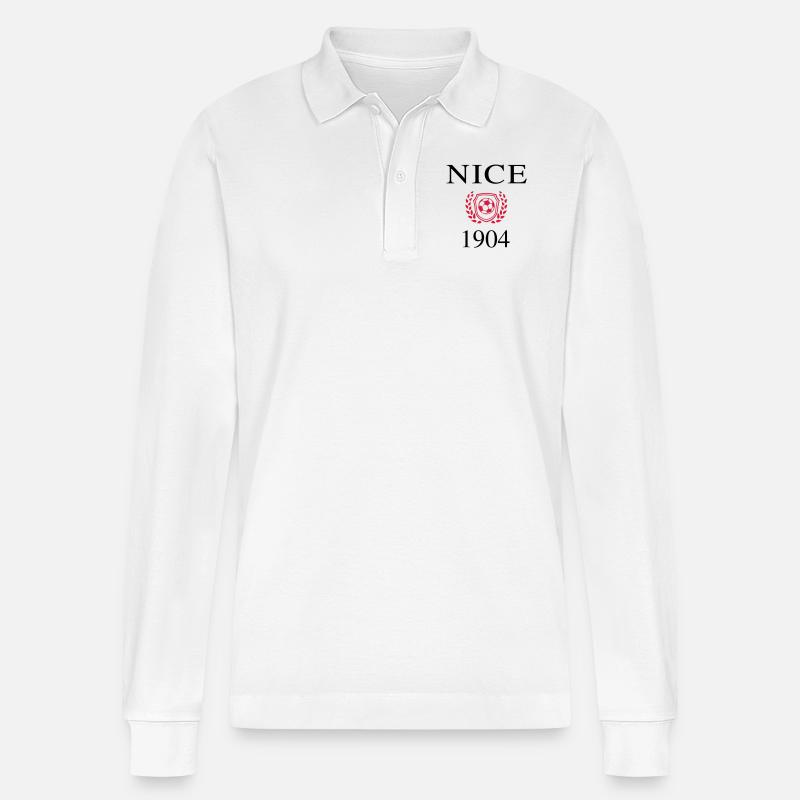 Nice 1904 Origin - Polo à manches longues bio PREPSTER Stanley/Stella Unisexe - blanc