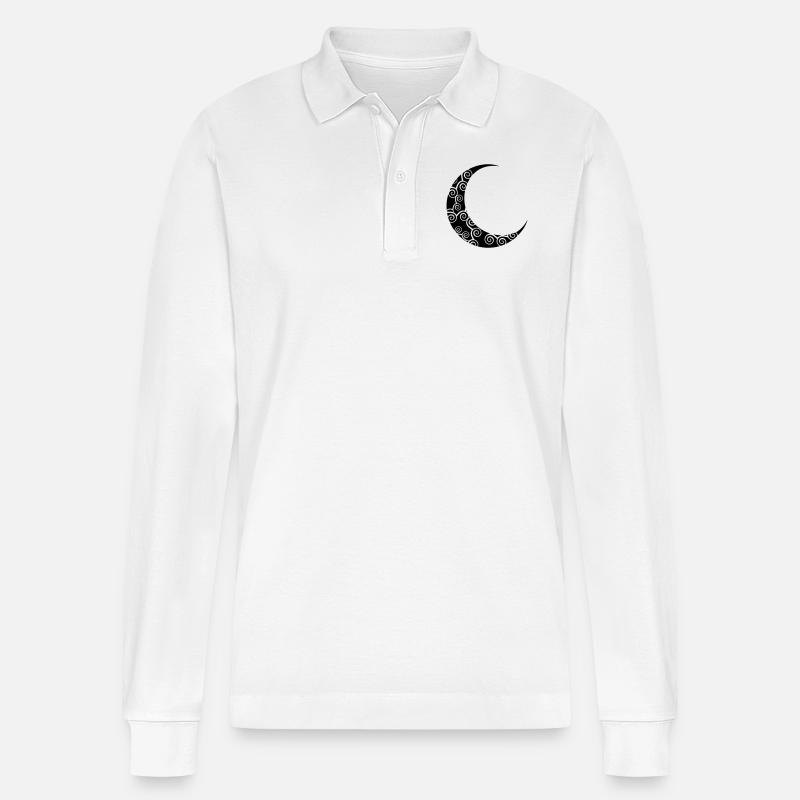 mond_01 - Stanley/Stella Unisex Bio-Langarm-Poloshirt Prepster - Weiß