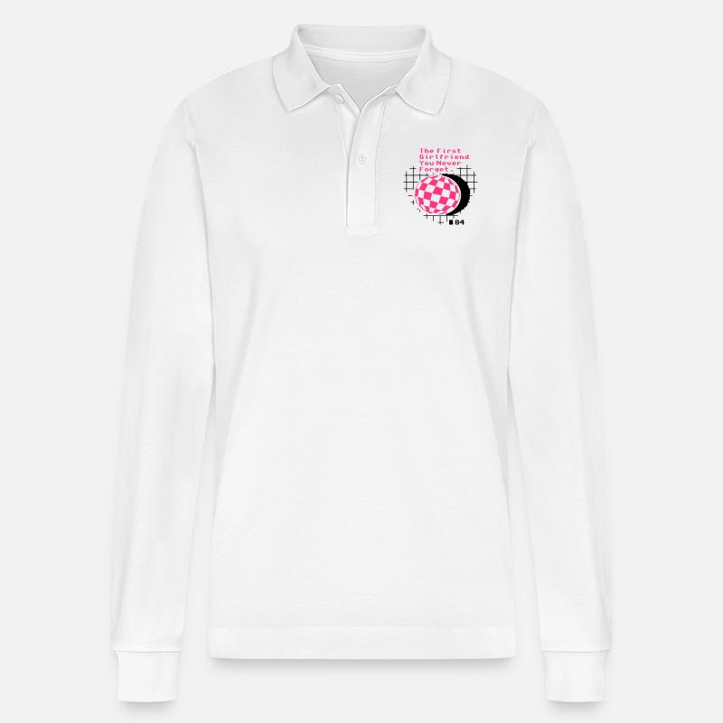 first_girlfriend - Stanley/Stella Unisex Bio-Langarm-Poloshirt Prepster - Weiß