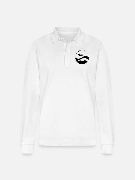 Chinese Yin Yang Massage - Stanley/Stella Organic Unisex Long-Sleeved Polo Shirt Prepster - white
