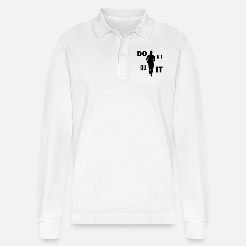Marathon Running Jogging - Stanley/Stella Unisex Bio-Langarm-Poloshirt Prepster - Weiß