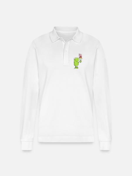 Grenouille avec glace - Polo à manches longues bio PREPSTER Stanley/Stella Unisexe - blanc