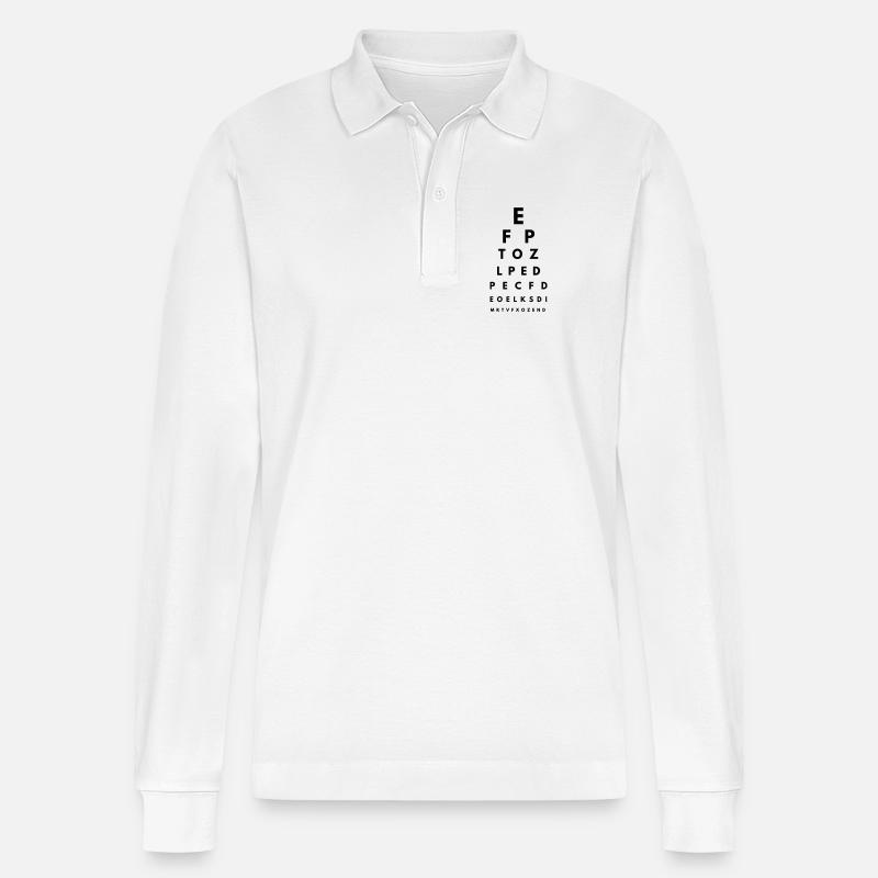 Sehtest 2 - Stanley/Stella Unisex Bio-Langarm-Poloshirt Prepster - Weiß