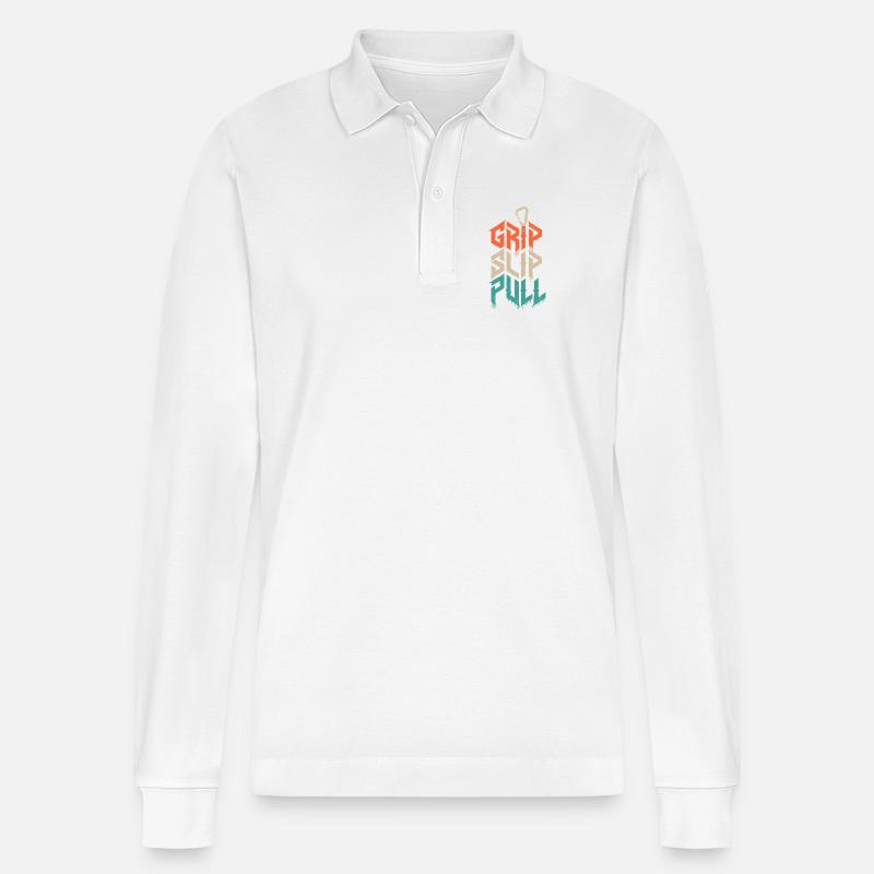 Grip Slip Pull Climbing Grunge - Polo à manches longues bio PREPSTER Stanley/Stella Unisexe - blanc