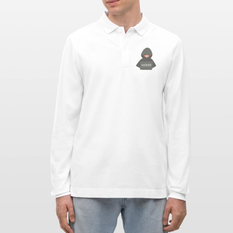 Développeur Hacker Coder Black Hat Polo à manches longues bio PREPSTER Stanley/Stella Unisexe