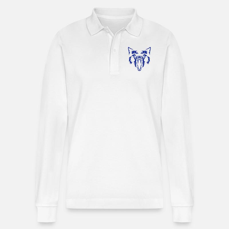 Wolf Werwolf Werwolf 3 - Stanley/Stella Unisex Bio-Langarm-Poloshirt Prepster - Weiß
