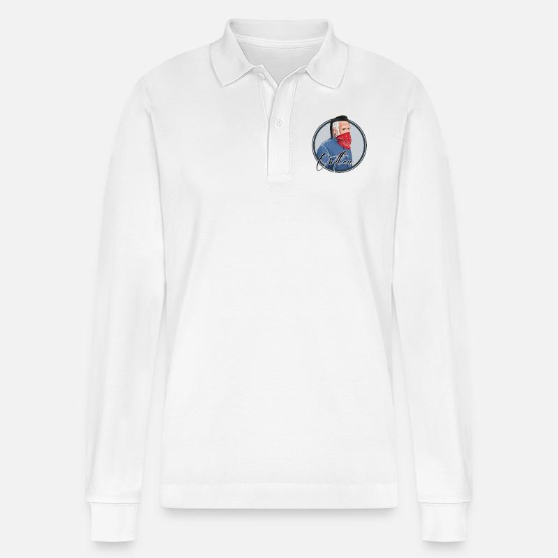 Rieser Grantler // Illustration - Stanley/Stella Unisex Bio-Langarm-Poloshirt Prepster - Weiß